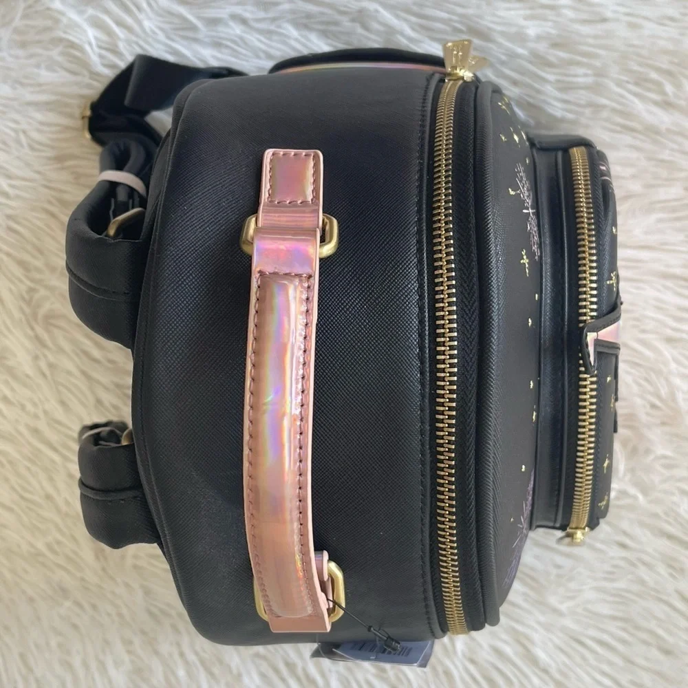 WDW 50TH ANNIVERSARY Collection Matte Black & Rose Gold Castle Mini Backpack